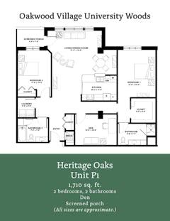 Unit P1 at Heritage Oaks floorplan image