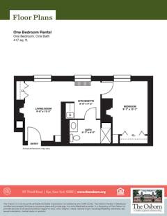 1BR Rental floorplan image