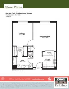 The Sterling Park One Bedroom Deluxe floorplan image
