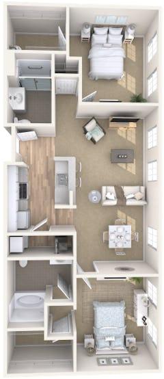 The Two Bedroom (Sample A) floorplan image
