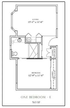The One Bedroom - E floorplan image