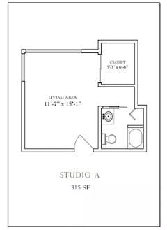 The Studio A floorplan image