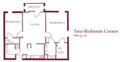 The Two-Bedroom Corner floorplan image