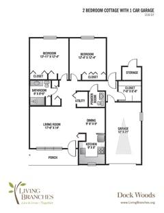 The Two Bedroom D Cottage floorplan image