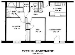 The Type B Apartment floorplan image