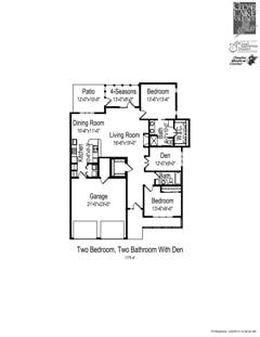 Villa Twin Homes 2BR 2BA with Den floorplan image
