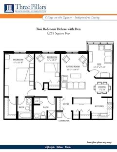 The Village on the Square (2BR Deluxe with Den) floorplan image