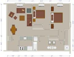 2Bedrooms with 2Bath Unit D floorplan image