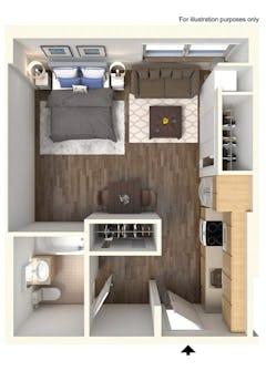 Studio Apartment floorplan image
